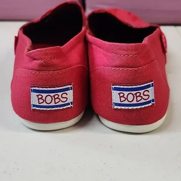 Bobs By Skechers 8.5 Red Canvas Pull Ons - NWOT - Picture 5 of 7